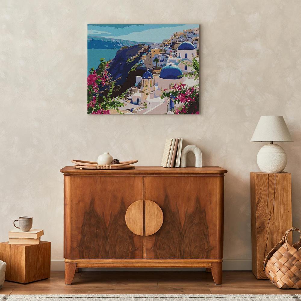 Obraz do samodzielnego malowania - Dachy Santorini