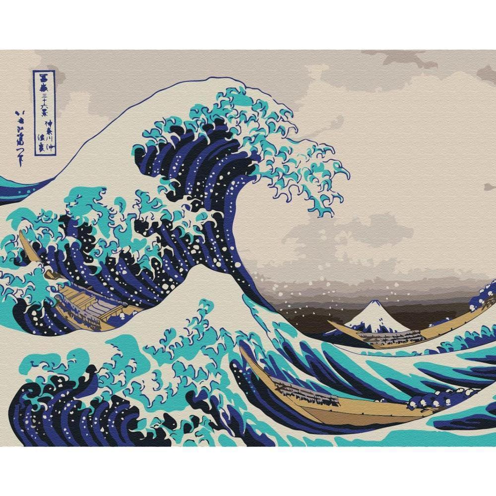 Obraz do samodzielnego malowania - Hokusai Katsushika – Wielka fala w Kanagawie