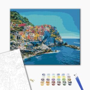 Obraz do samodzielnego malowania - Kolorowe włoskie miasteczko