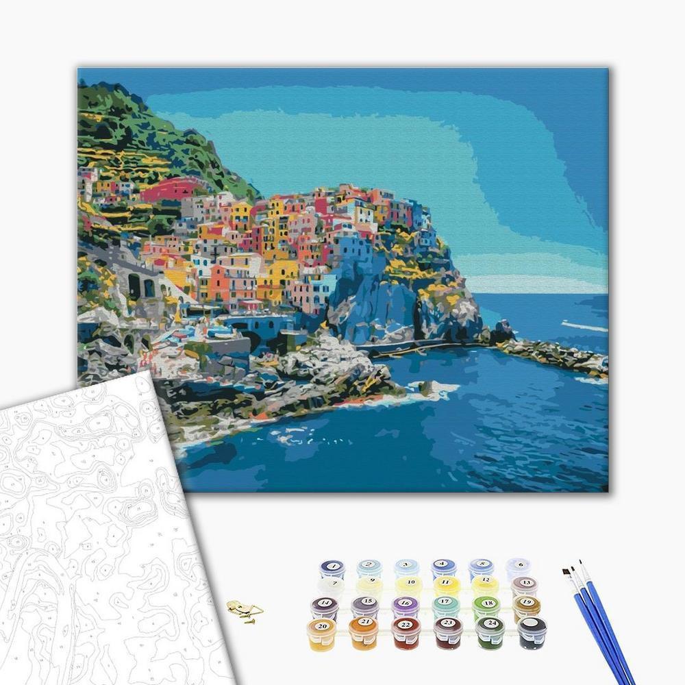 Obraz do samodzielnego malowania - Kolorowe włoskie miasteczko
