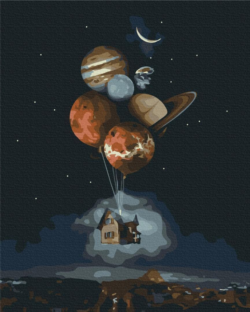 Obraz do samodzielnego malowania - Kosmiczny dom