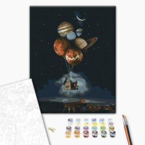 Obraz do samodzielnego malowania - Kosmiczny dom