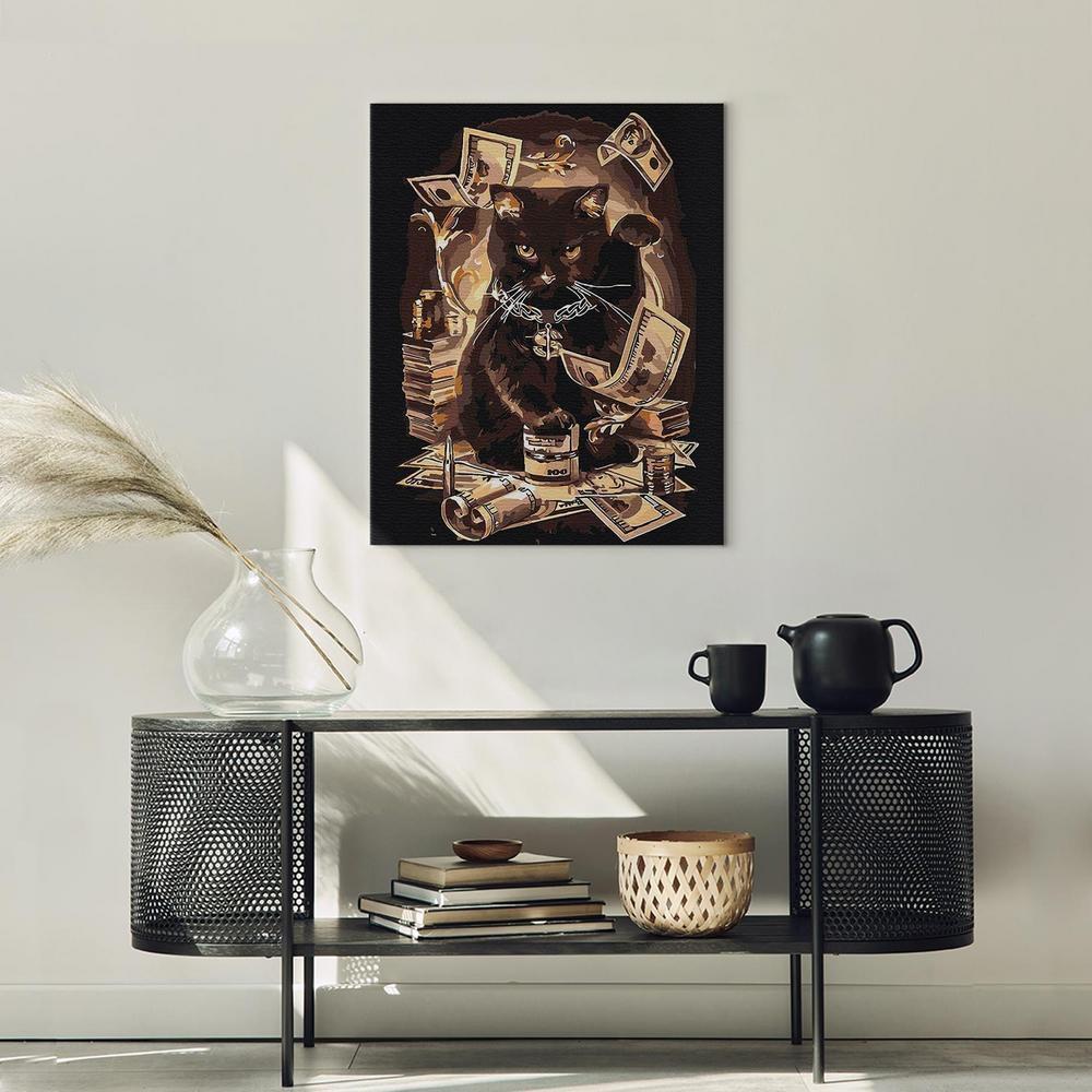 Obraz do samodzielnego malowania - Kot przynoszący fortunę