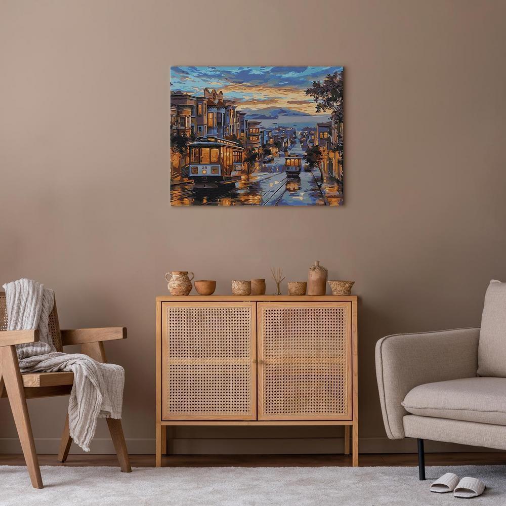 Obraz do samodzielnego malowania - Miasto malowane deszczem