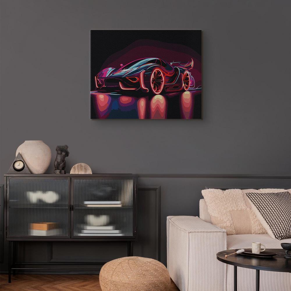 Obraz do samodzielnego malowania - Neonowy samochód