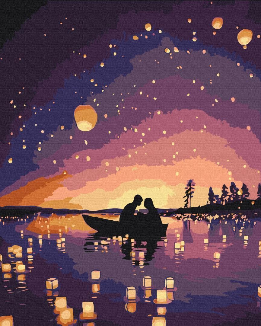Obraz do samodzielnego malowania - Randka w świetle lampionów