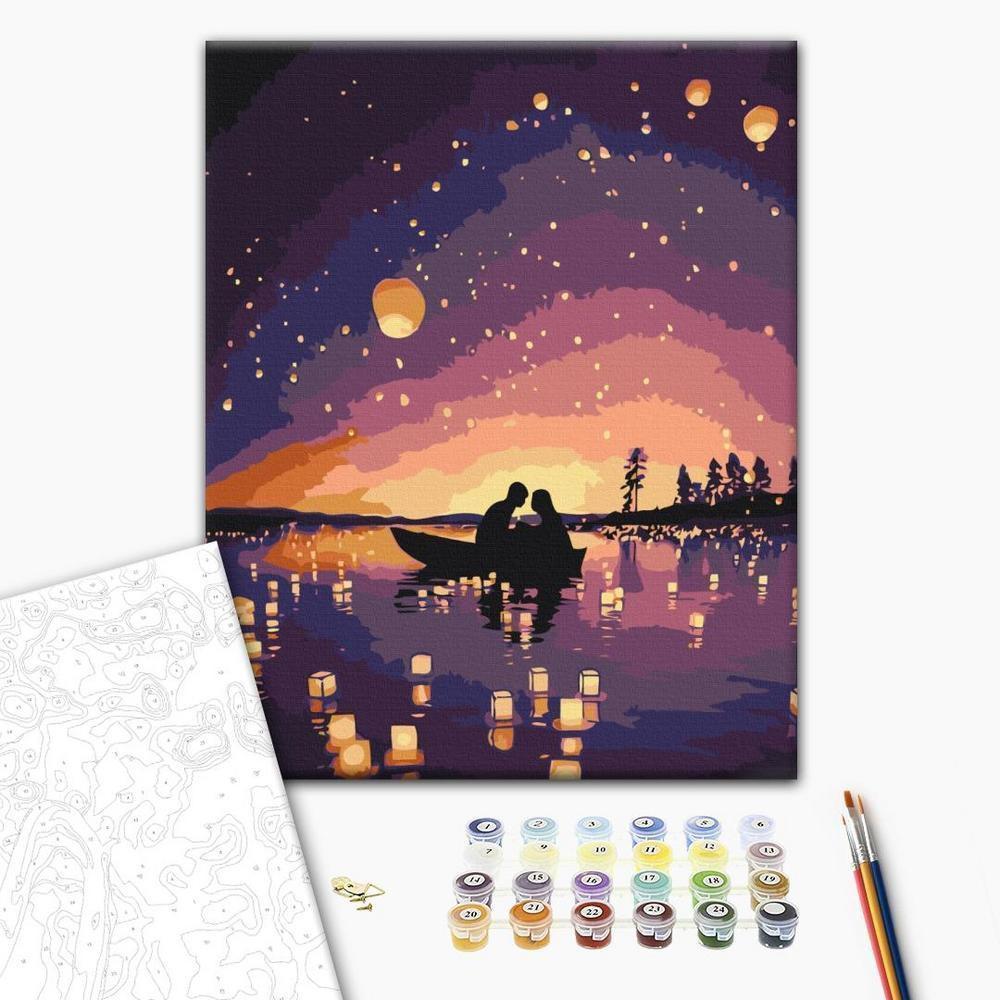 Obraz do samodzielnego malowania - Randka w świetle lampionów