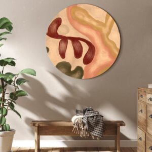 Obraz okrągły - Kolorowe kształty - przetarte figury w technice lime wash