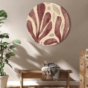 Obraz okrągły - Liście i plamy - duże rozedrgane kształty inspirowane Matisse