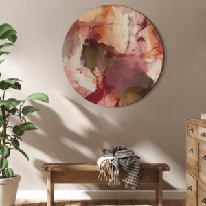 Obraz okrągły - Wiosenna kompozycja - prześwity i formy w technice farby akwarelowej