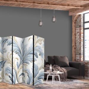 Parawan - Barokowe ornamenty w jasnej kremowo-niebieskiej kolorystyce