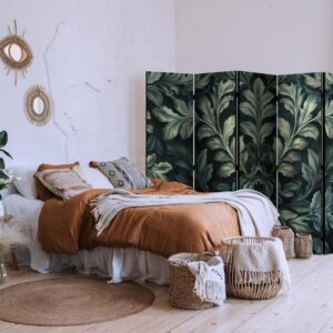 Parawan - Ciemnozielone wiktoriańskie liście - botaniczna rzeźbiona kompozycja