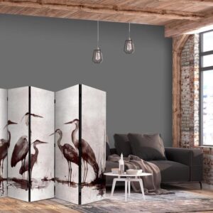 Parawan - Czaple malowane tuszem