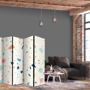 Parawan - Lastriko z wielokolorowymi - dużymi elementami - wesoły wzór na jasnym tle