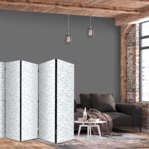 Parawan - Niebieskie ryby - Niebieskie kontury rozmaitych gatunków ryb na biało-błękitnym tle