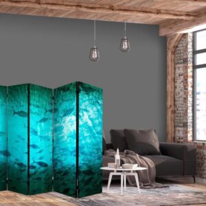 Parawan - Podwodny raj - Liczna ławica ryb w pięknej turkusowo-niebieskiej głębi rozświetlonej blaskiem słońca