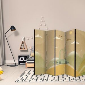 Parawan - Rozmarzona podróżniczka - żyrafa jadąca autem w piękny słoneczny dzień