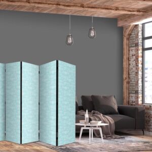 Parawan - Szkic - zarys budowy samolotu białym kolorem na turkusowym tle