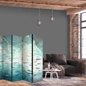 Parawan - Uciekające ryby - Bardzo szybko płynące rybki w stonowanej kolorystyce pośród morskich toni