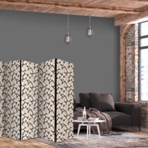 Parawan - Wśród różowych krzaczków - białe i beżowe zające na kwitnącej polanie