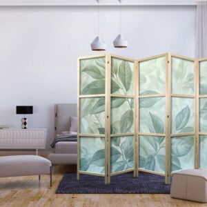 Parawan japoński - Duże liście w odcieniach zielono-miętowych - motyw botaniczny