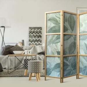 Parawan japoński - Duże liście w odcieniach zielono-miętowych - motyw botaniczny