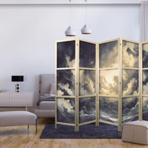 Parawan japoński - Epicka gra światła: Słońce walczące o dominację nad chmurami