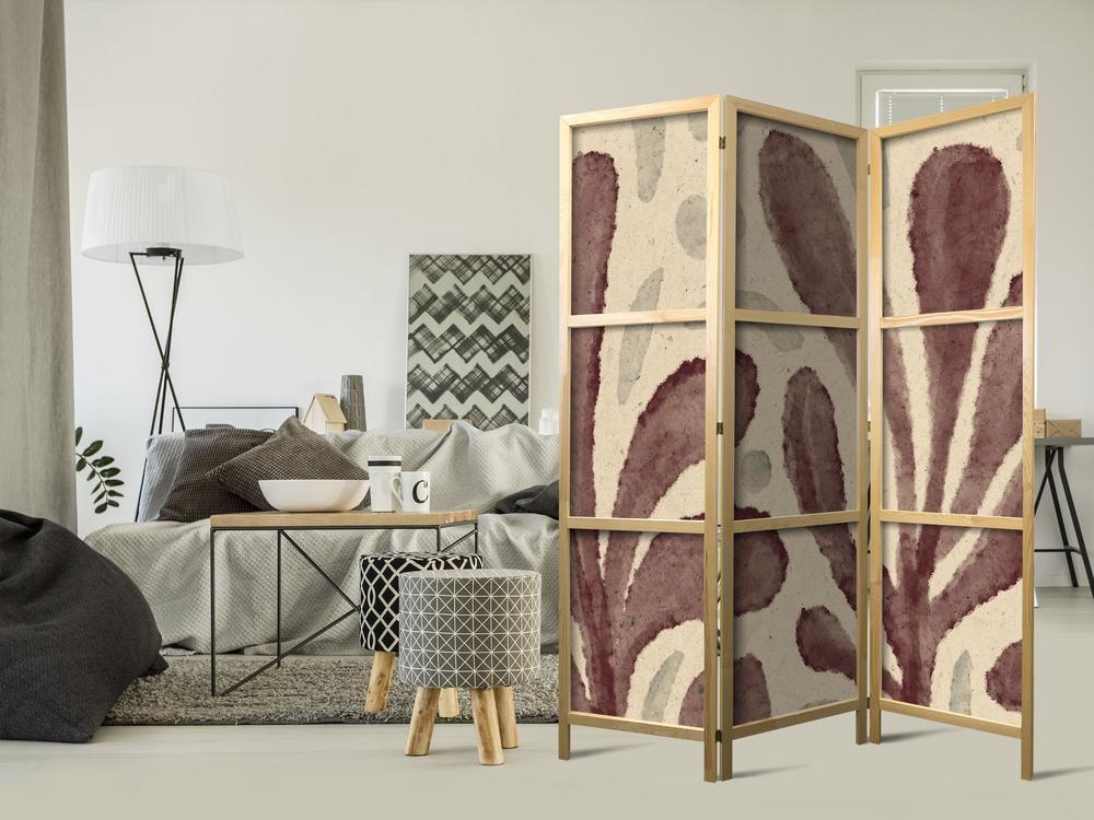 Parawan japoński - Falujące liście - nieregularne roślinne kształty w stylu Matisse'a