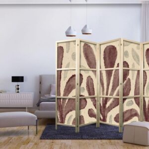 Parawan japoński - Falujące liście - nieregularne roślinne kształty w stylu Matisse'a