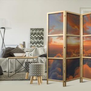 Parawan japoński - Gdy świt łaskocze chmury: spektakl barw na porannym niebie