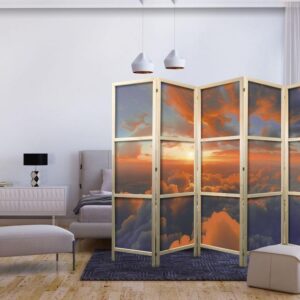 Parawan japoński - Gdy świt łaskocze chmury: spektakl barw na porannym niebie