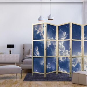 Parawan japoński - Gwiezdne chmury i delikatne światło nad zakątkiem nieba