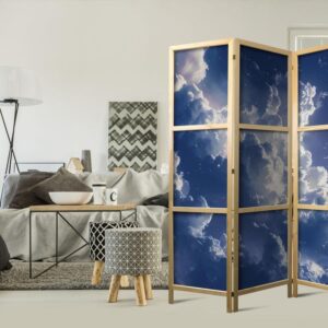 Parawan japoński - Gwiezdne chmury i delikatne światło nad zakątkiem nieba