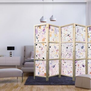 Parawan japoński - Lastriko w stylu confetti - fioletowo-różowy - kolorowy wzór