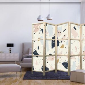 Parawan japoński - Lastriko z dużymi - przeskalowanymi kamieniami w stonowanych kolorach