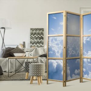 Parawan japoński - Niebiański spokój: Ciepłe promienie słońca