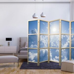 Parawan japoński - Niebiański spokój: Ciepłe promienie słońca