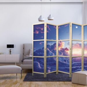 Parawan japoński - Nocny koncert w górach: chmury rozświetlone ostatnimi promieniami słońca