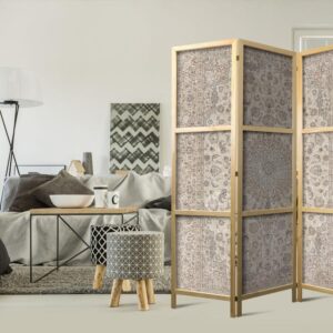 Parawan japoński - Pustynne noce - ornamentowany perski dywan w stonowanych kolorach