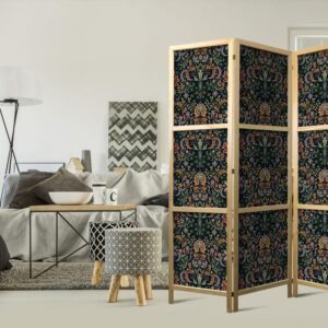 Parawan japoński - Retro vintage misterny i bogaty wzór w stylu wiktoriańskim