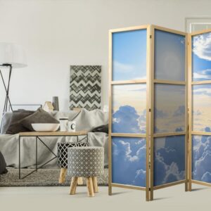 Parawan japoński - Symfonia Światła: Słońce i chmury współgrające na przepięknym niebie