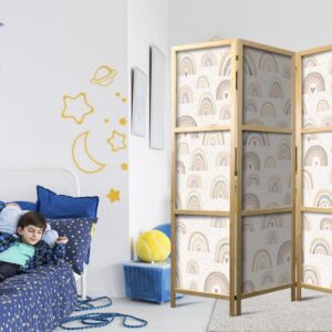 Parawan japoński - Wiosna - pastelowe tęcze w deszczowy dzień z serduszkami