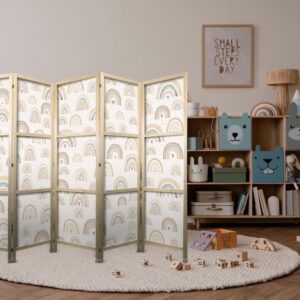 Parawan japoński - Wiosna - pastelowe tęcze w deszczowy dzień z serduszkami