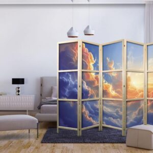 Parawan japoński - Zachód słońca nad chmurnym morzem: cudowna symfonia barw