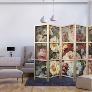 Parawan japoński - Zapach natury - piękne ogrodowe kwiaty w pastelowych kolorach