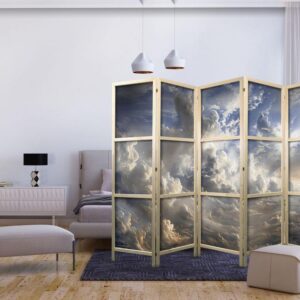 Parawan japoński - Złote refleksy na obłokach chmur zapowiadających zmierzch