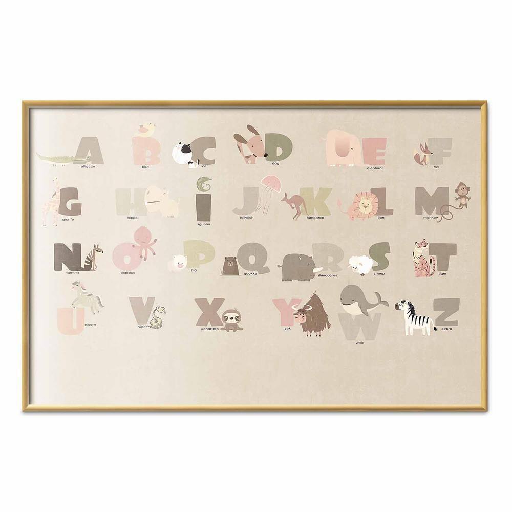 Plakat - Beżowe abecadło