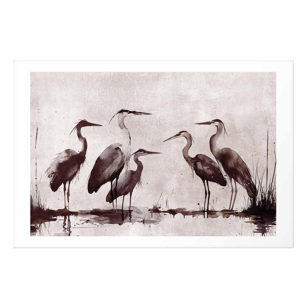 Plakat - Czaple malowane tuszem