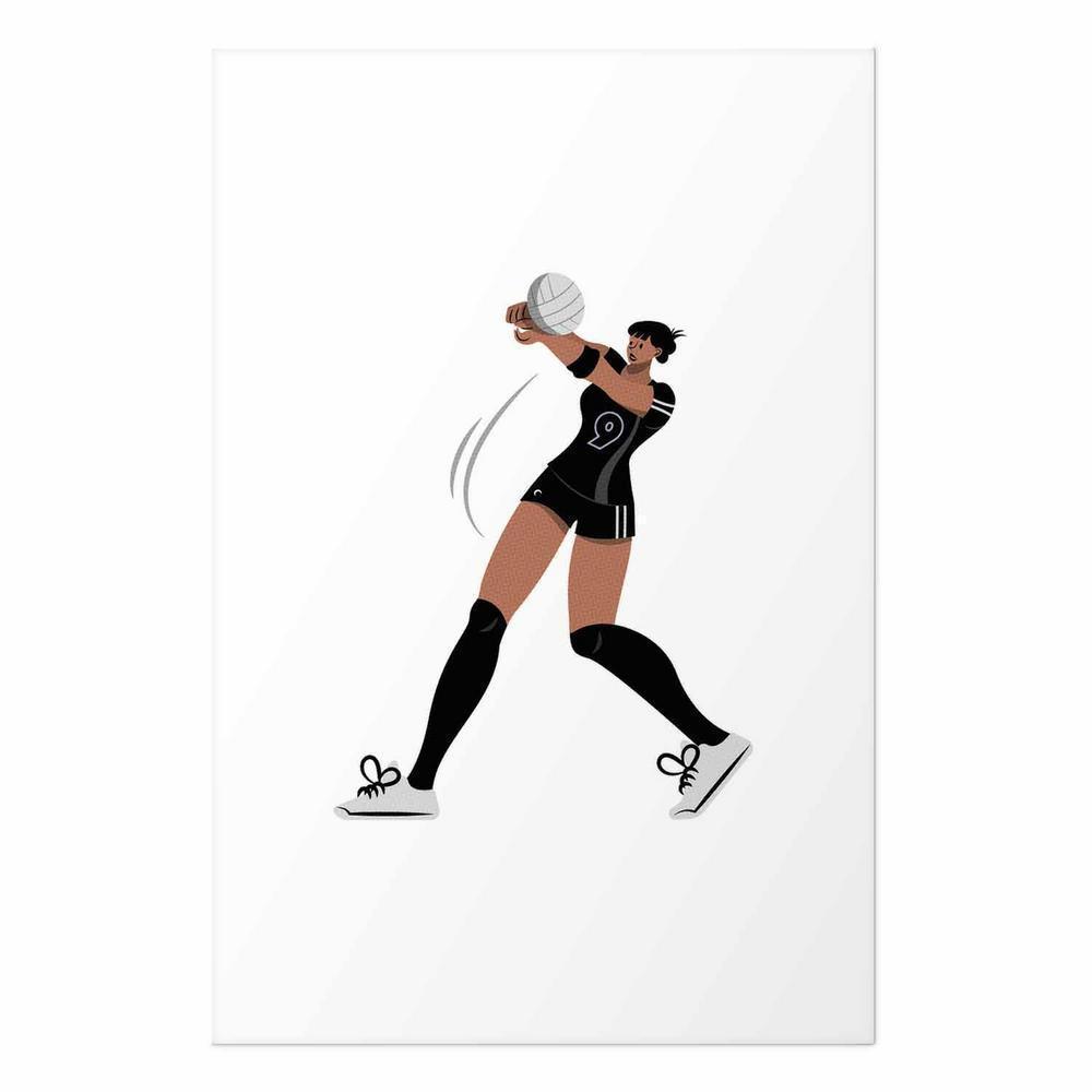 Plakat - Ilustracja - zawodniczka drużyny piłki siatkowej