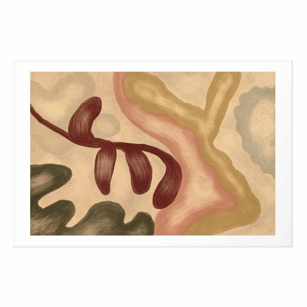 Plakat - Kolorowe kształty - przetarte figury w technice lime wash